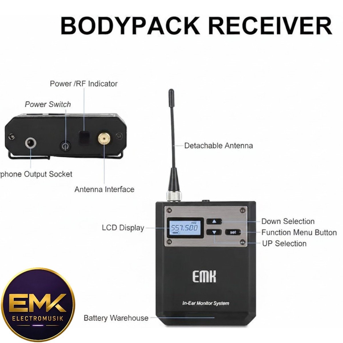 Bodypack para Sistema de Monitoreo IEM1100 - Imagen 2