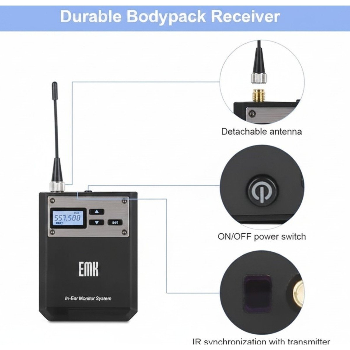 Bodypack para Sistema de Monitoreo IEM1100 - Imagen 4