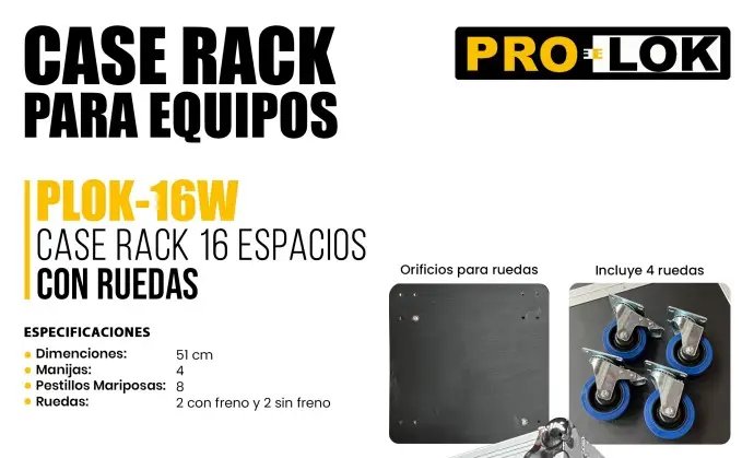 Rack de 16 Espacios con Ruedas Prolok Plok-16W - Imagen 2