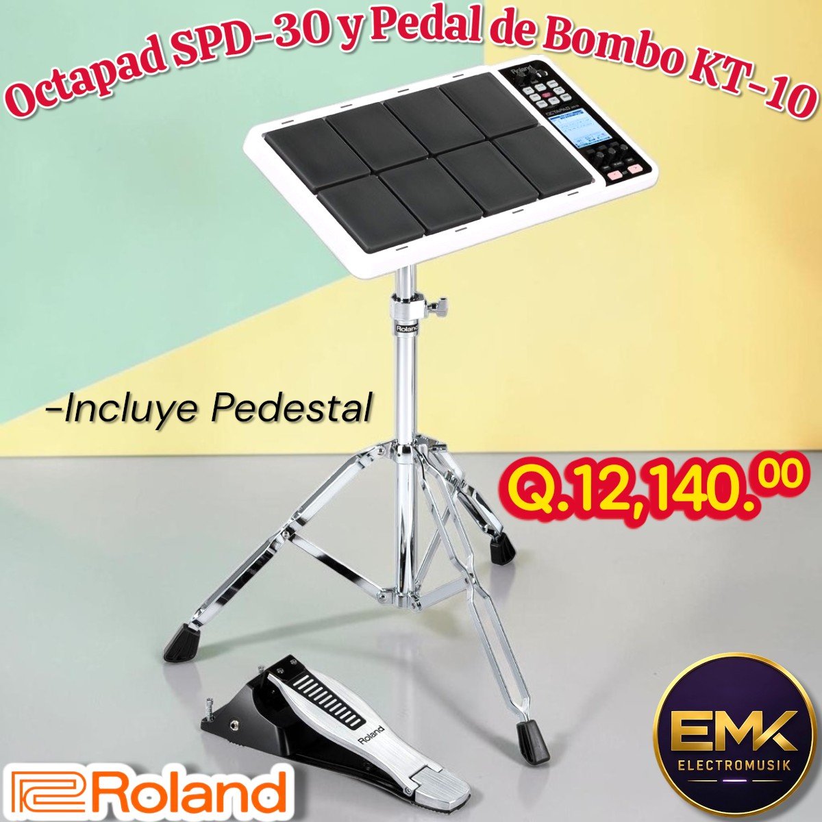Octapad SPD-30 y Pedal KT-10 Roland